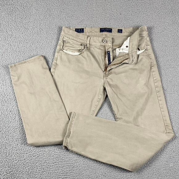 Lucky Brand 121 Slim Straight Chino Pants Men's 32x30 Beige Causal Slacks - Picture 1 of 10